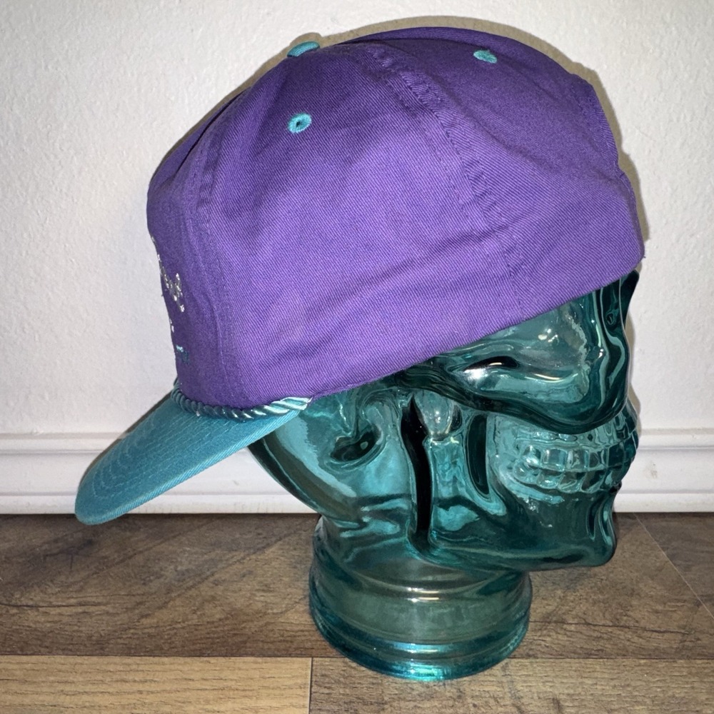 Whiskey Bent Hat Co. Brownsboro TX Roped Snapback Hat Cap Purple And Teal - Picture 6 of 8